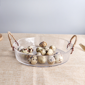 Set din sticlă cu boluri și farfurii, rotund, nu este compatibil cu cuptorul cu microunde