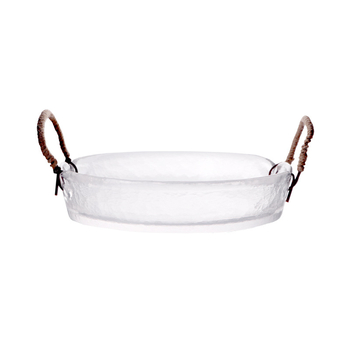 Set din sticlă cu boluri și farfurii, rotund, nu este compatibil cu cuptorul cu microunde