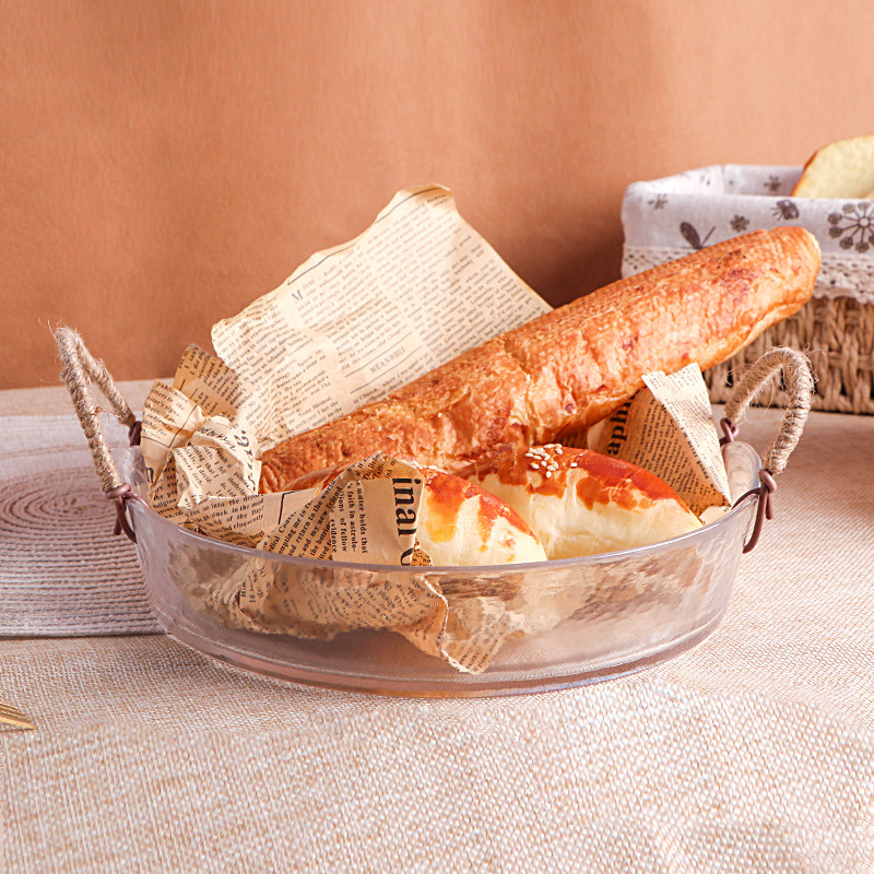 Set din sticlă cu boluri și farfurii, rotund, nu este compatibil cu cuptorul cu microunde