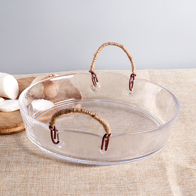 Set din sticlă cu boluri și farfurii, rotund, nu este compatibil cu cuptorul cu microunde