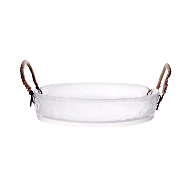 Set din sticlă cu boluri și farfurii, rotund, nu este compatibil cu cuptorul cu microunde