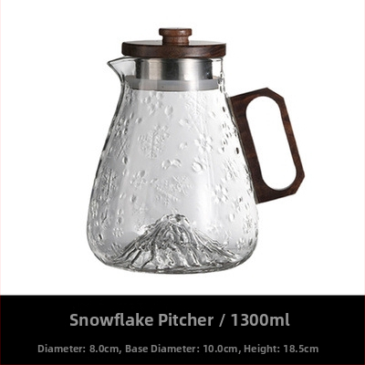 Sada pohárov na vodu z borosilikátového skla so vzorom snehovej vločky a studeným kanvičkou, veľká kapacita, odolná voči teplu, s držadlom