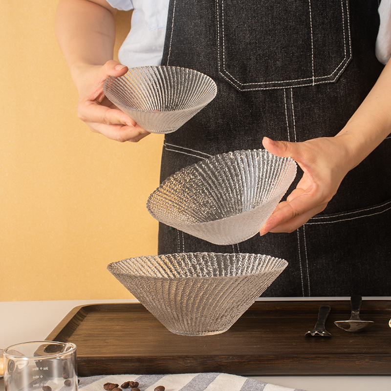 Vas de sticlă, stil japonez, formă rotundă, marcă Hengmao, necompatibil cu microundele