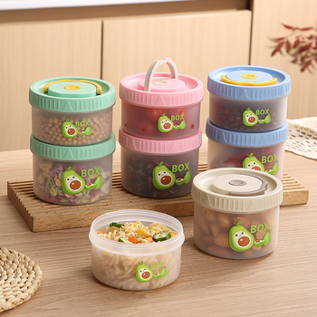 Кръгла кутия за запазване на свежестта за обяд, 301-500 мл, хранителен PP, еднослойна, без микровълнова, преносима