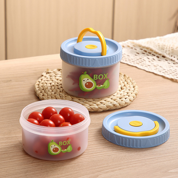 Кръгла кутия за запазване на свежестта за обяд, 301-500 мл, хранителен PP, еднослойна, без микровълнова, преносима