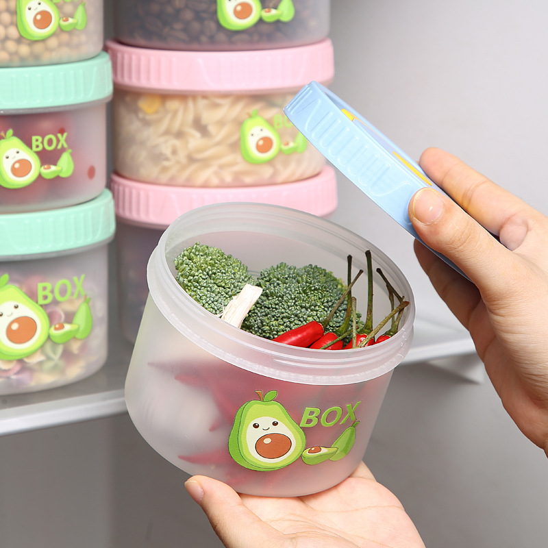 Кръгла кутия за запазване на свежестта за обяд, 301-500 мл, хранителен PP, еднослойна, без микровълнова, преносима