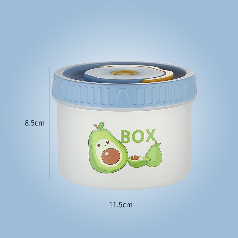 Кръгла кутия за запазване на свежестта за обяд, 301-500 мл, хранителен PP, еднослойна, без микровълнова, преносима