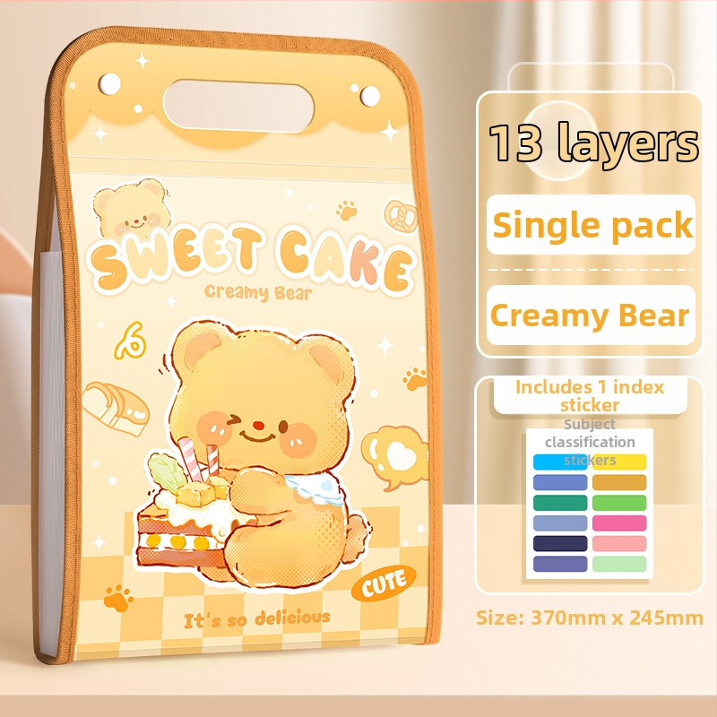 Kaba bear KBX-7100 Plastový súborový priečinok s 13 priehradkami v akordeónovom štýle, s tlačeným logom, prispôsobiteľný