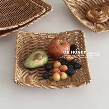 Farfurie pentru fructe cu design minimalist din ratan împletit pentru uz casnic, Calitate întâi, model F99SJTH8TJHJM8