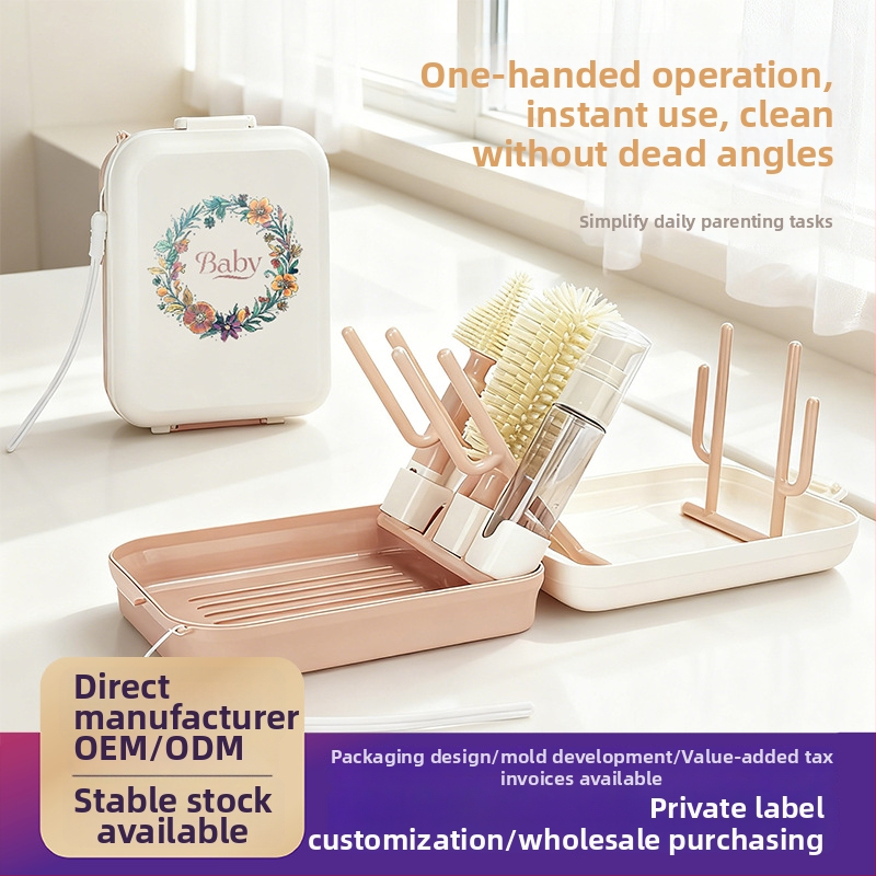 Nationals prenosná súprava na čistenie fľaše s odkvapovacou vežou a magnetickým uchopením štetca