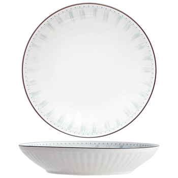 Yahaoda porculanski set posuđa – moderni minimalistički stil s prugastim pod-glazurnim dizajnom, prikladan za mikrovalnu, setovi 28/46/38/52/35 komada