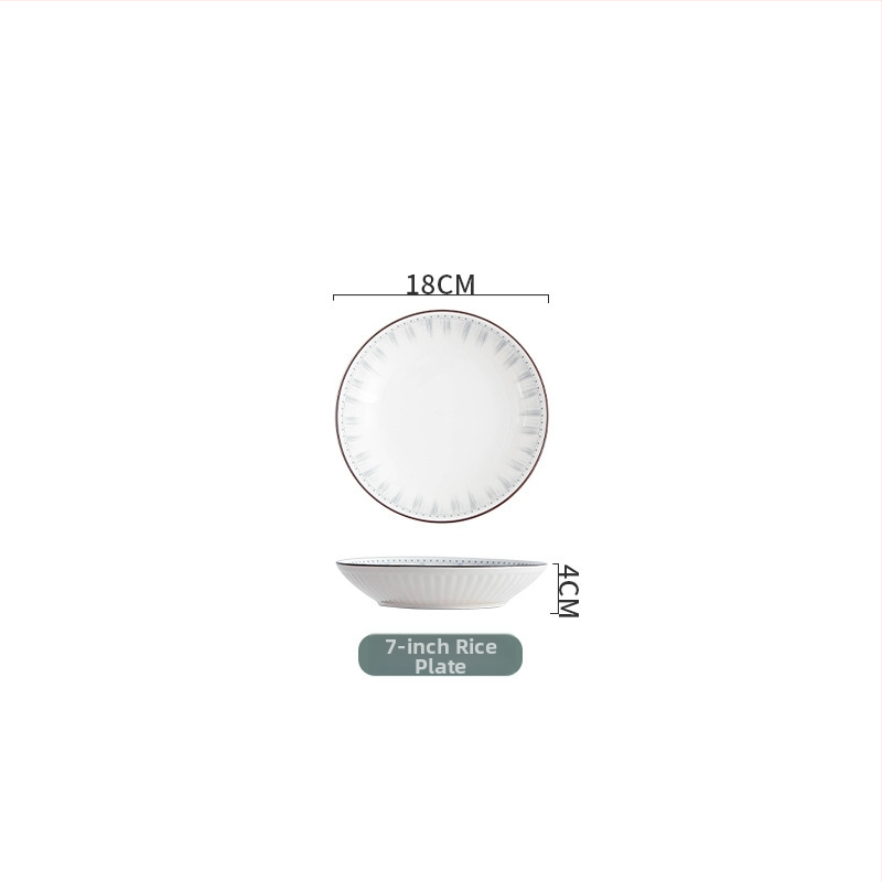 Yahaoda porcelánový súbor riadu – moderný minimalistický štýl s pruhovaným podglazúrom, vhodný do mikrovlnky, sady 28/46/38/52/35 kusov