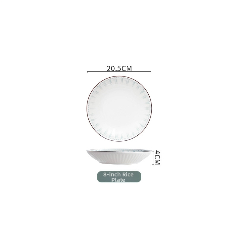 Yahaoda porcelánový súbor riadu – moderný minimalistický štýl s pruhovaným podglazúrom, vhodný do mikrovlnky, sady 28/46/38/52/35 kusov