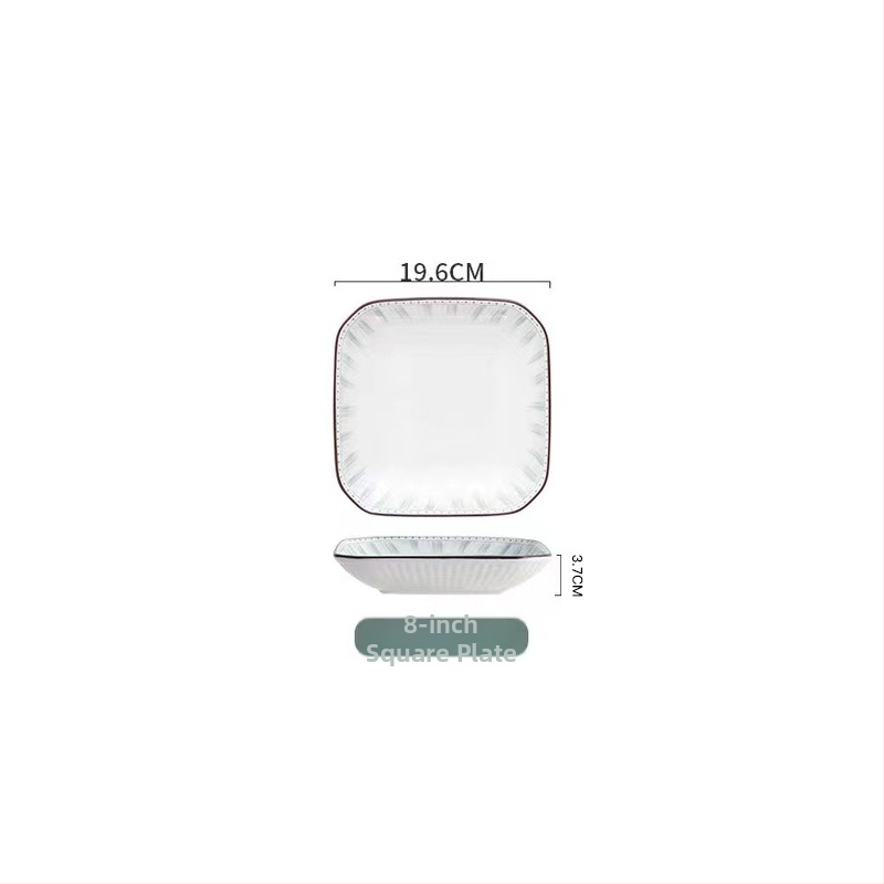 Yahaoda porcelánový súbor riadu – moderný minimalistický štýl s pruhovaným podglazúrom, vhodný do mikrovlnky, sady 28/46/38/52/35 kusov