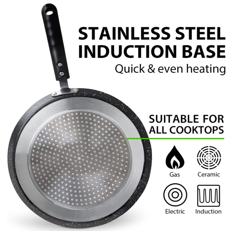 Višeslojni tiganj za prženje, aluminijska legura, non-stick premaz, nordijski stil, model xj14
