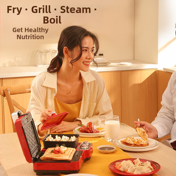 Yidepu YD-520Z Raňajkový stroj tri v jednom – 1200W, 220V/50Hz; funkcie: ohrev, grilovanie, pečenie, uvarené vajce, smažené vajce; plne automatický režim, mechanické ovládanie.