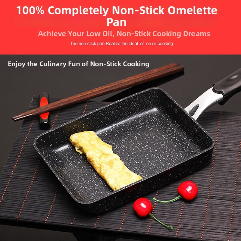 Tamagoyaki pravokutni non-stick tiganj za prženje od željeza, kompatibilan s indukcijskim i plinskim pločama, debelo dno, japanski stil