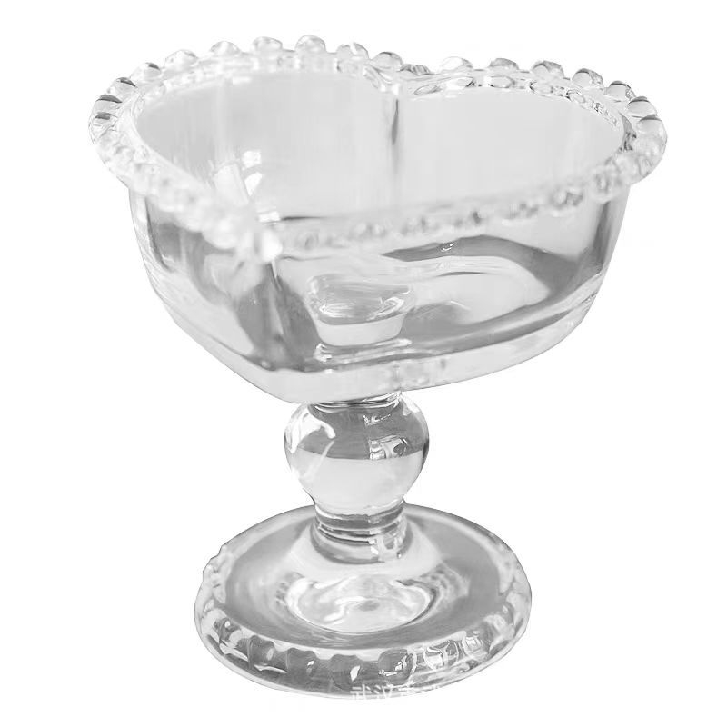 Vas de fructe din sticlă, stil scandinav, formă neregulată, sticlă turnată, model Iubire