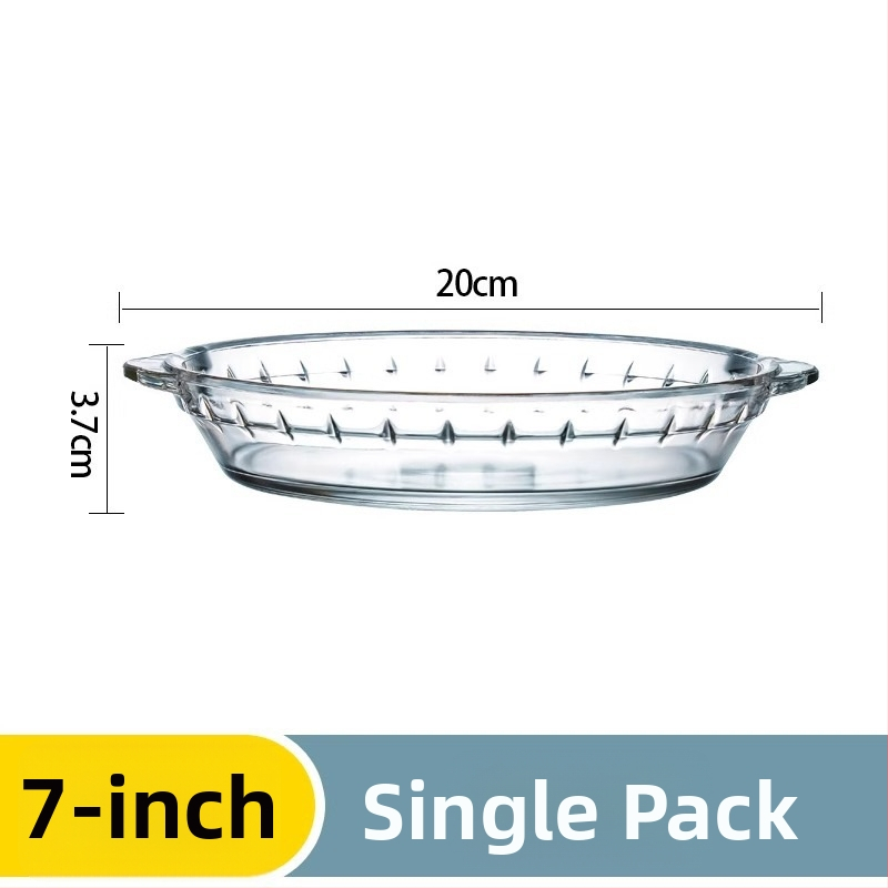 Sklenená nádoba na pečenie s odolnosťou voči vysokým teplotám, vhodná do mikrovlnky, priehľadný tanier na podávanie pre domácnosť