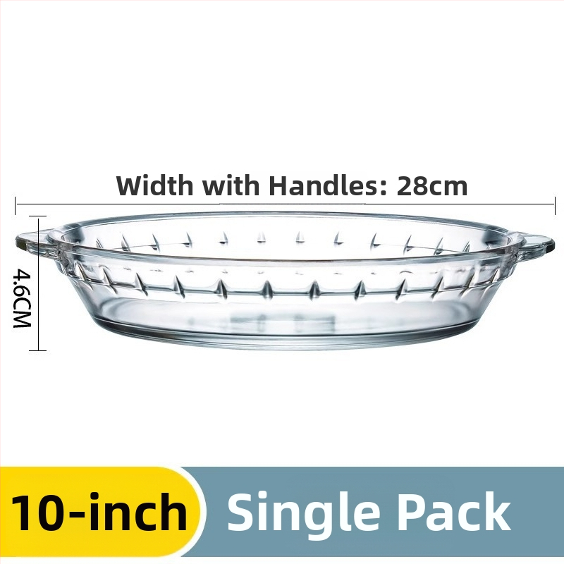 Sklenená nádoba na pečenie s odolnosťou voči vysokým teplotám, vhodná do mikrovlnky, priehľadný tanier na podávanie pre domácnosť