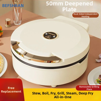 Elektrická panvica na palacinky s dvojitým ohrevom, nelepivá, hlboký dizajn, 1500W, 220V