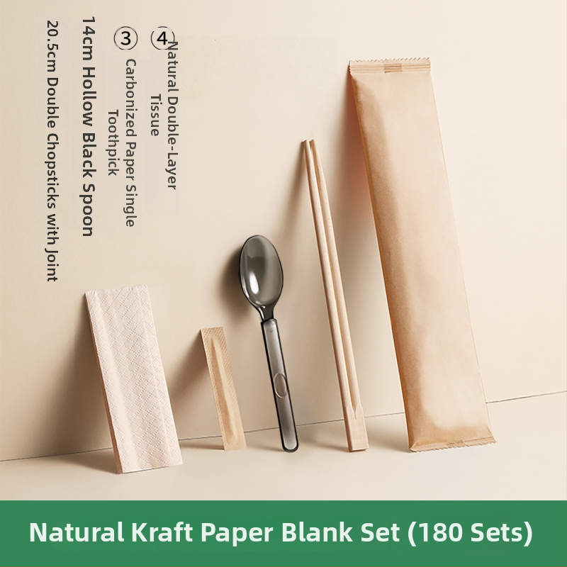 Μίας χρήσης μπαμπού chopsticks με κουτάλι, σετ τεσσάρων τεμαχίων με λογότυπο για επαγγελματικό catering