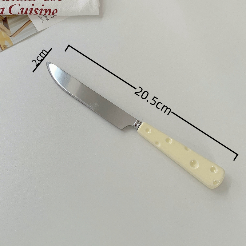 Rozsdamentes acélból készült kés és villa szett felnőtteknek, IG-stílus, friss és aranyos dizájn