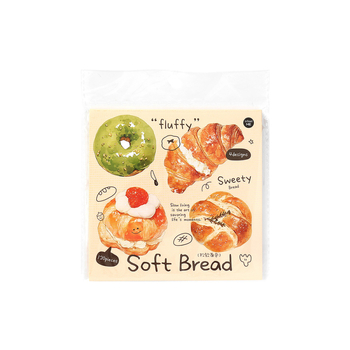 Σετ Post-it σημειώσεων - θεματικό με ψωμί σε ιαπωνικό kawaii στυλ για ημερολόγιο - 120 εσωτερικές σελίδες - Mr. Paper - βασική συσκευασία