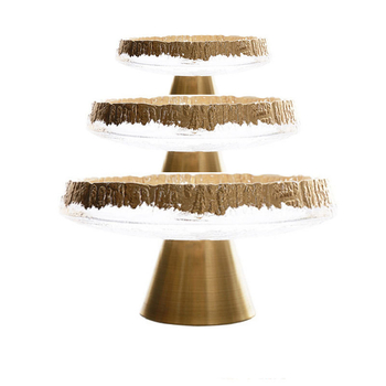Farfurie de fructe din sticlă cu picioare înalte, model grilă, stil nordic simplu (Material: sticlă; Brand: Peiming; Categorie: farfurie de fructe; Stil: nordic simplu; Model: grilă)