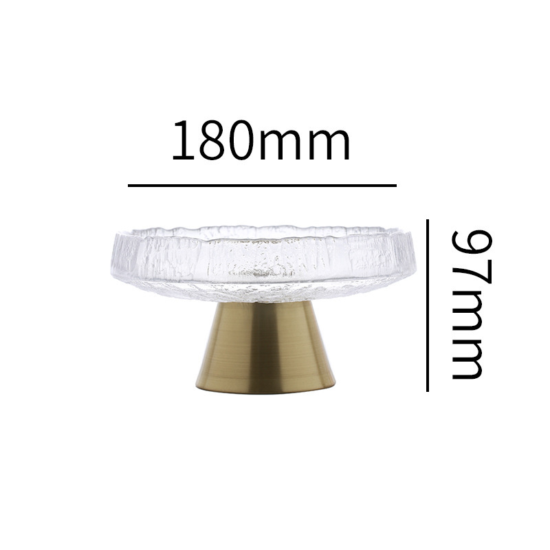 Farfurie de fructe din sticlă cu picioare înalte, model grilă, stil nordic simplu (Material: sticlă; Brand: Peiming; Categorie: farfurie de fructe; Stil: nordic simplu; Model: grilă)
