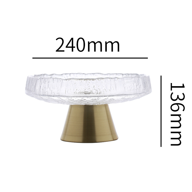 Farfurie de fructe din sticlă cu picioare înalte, model grilă, stil nordic simplu (Material: sticlă; Brand: Peiming; Categorie: farfurie de fructe; Stil: nordic simplu; Model: grilă)