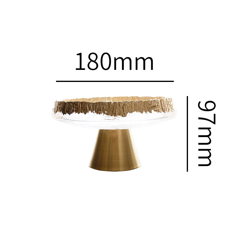 Farfurie de fructe din sticlă cu picioare înalte, model grilă, stil nordic simplu (Material: sticlă; Brand: Peiming; Categorie: farfurie de fructe; Stil: nordic simplu; Model: grilă)