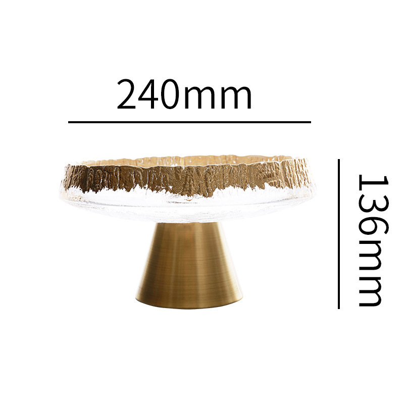 Farfurie de fructe din sticlă cu picioare înalte, model grilă, stil nordic simplu (Material: sticlă; Brand: Peiming; Categorie: farfurie de fructe; Stil: nordic simplu; Model: grilă)