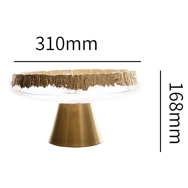 Farfurie de fructe din sticlă cu picioare înalte, model grilă, stil nordic simplu (Material: sticlă; Brand: Peiming; Categorie: farfurie de fructe; Stil: nordic simplu; Model: grilă)