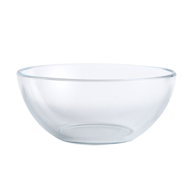 Vas de sticlă rezistent la temperaturi înalte, rotund, compatibil cu microundele, model solid, design modern minimalist, ideal pentru baterea ouălor și frământarea aluatului