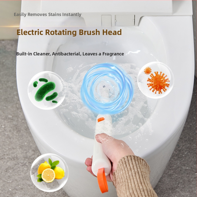 Nástenná elektrická kefa na toaletu na jednorazové použitie s vymeniteľnou hlavou a úložným stojanom | Daily hundred | Plast