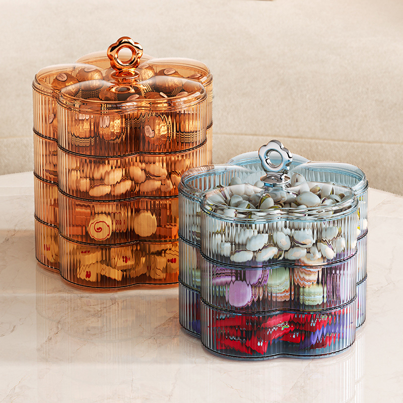 Gyümölcstál snack-tárolóval — virágos mintás csíkos dizájn, világos luxus retro stílus, 2023-as megjelenés, kiváló minőség