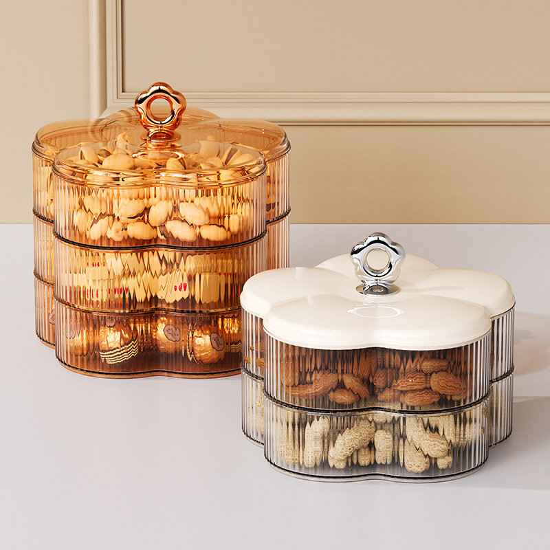 Gyümölcstál snack-tárolóval — virágos mintás csíkos dizájn, világos luxus retro stílus, 2023-as megjelenés, kiváló minőség