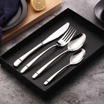 Set tacâmuri Aocan din oțel inoxidabil 304, patru piese, lustruire oglindită, stil Nordic, set de veselă de masă