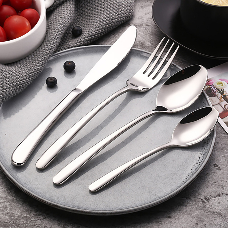 Set tacâmuri Aocan din oțel inoxidabil 304, patru piese, lustruire oglindită, stil Nordic, set de veselă de masă