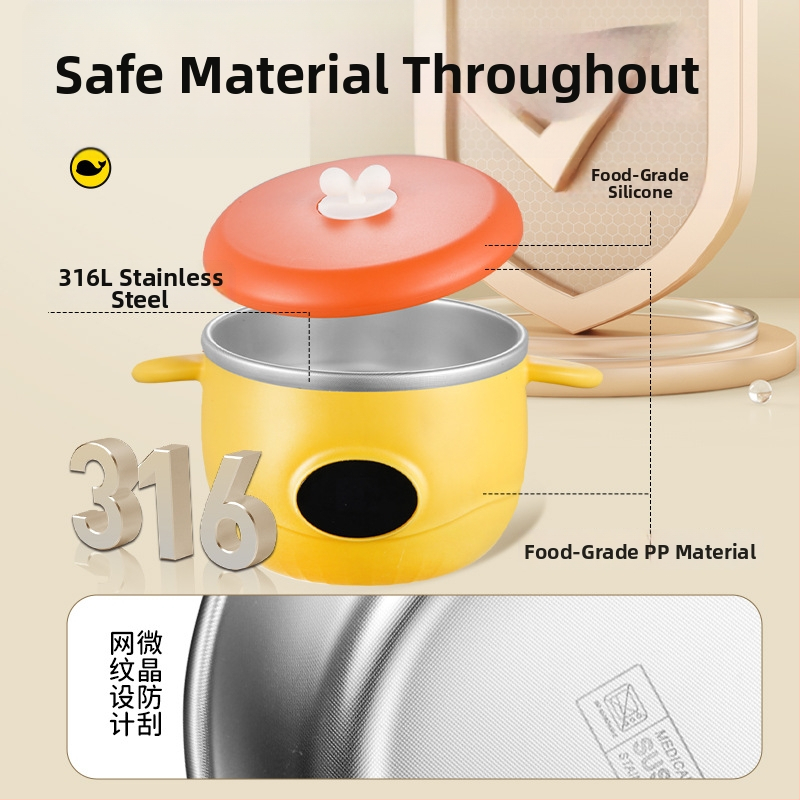 Termostatska zdjelica za bebe – nehrđajući čelik, sladak stil, pogodna za djecu stariju od 3 mjeseca