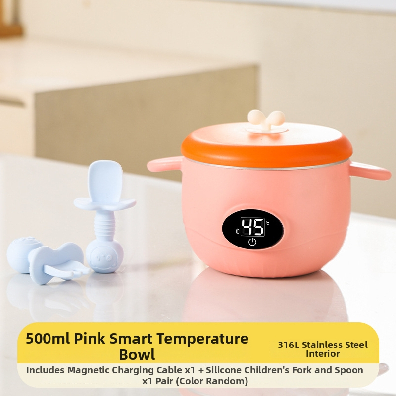 Termostatska zdjelica za bebe – nehrđajući čelik, sladak stil, pogodna za djecu stariju od 3 mjeseca