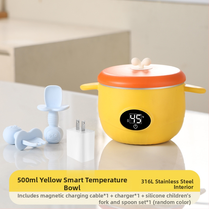 Termostatska zdjelica za bebe – nehrđajući čelik, sladak stil, pogodna za djecu stariju od 3 mjeseca