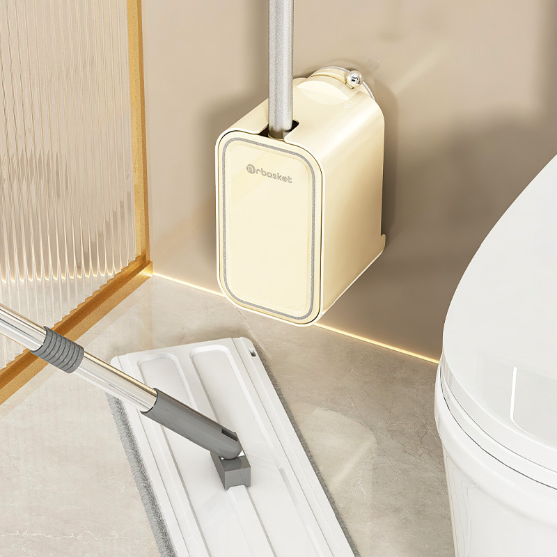 Četka za WC s vakuum podlogom, na zid, bez mrtvih kutova, model 2025 — Plastika; težina 470 g; Značka: Mr. basket; Pakiranje: zasebna kutija + mjehurićni papir