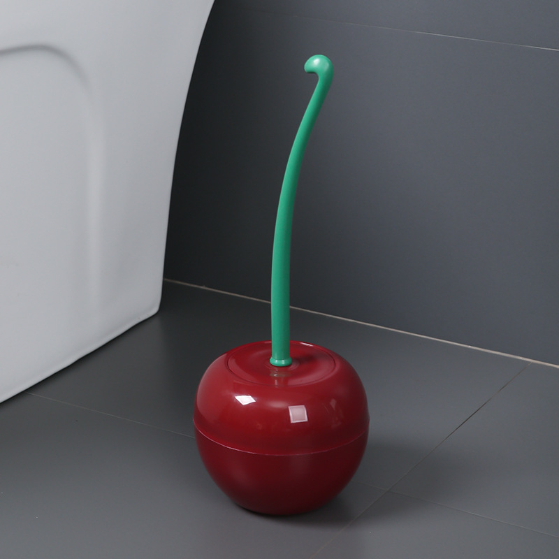 Set četkice za zahod s dizajnom trešnje – 2025 visokokvalitetni kućni alat za čišćenje, bez mrtvih kutova; Materijal: plastika; Težina: 192 g; Podrijetlo: Yiwu; Pakiranje: Opp vrećica