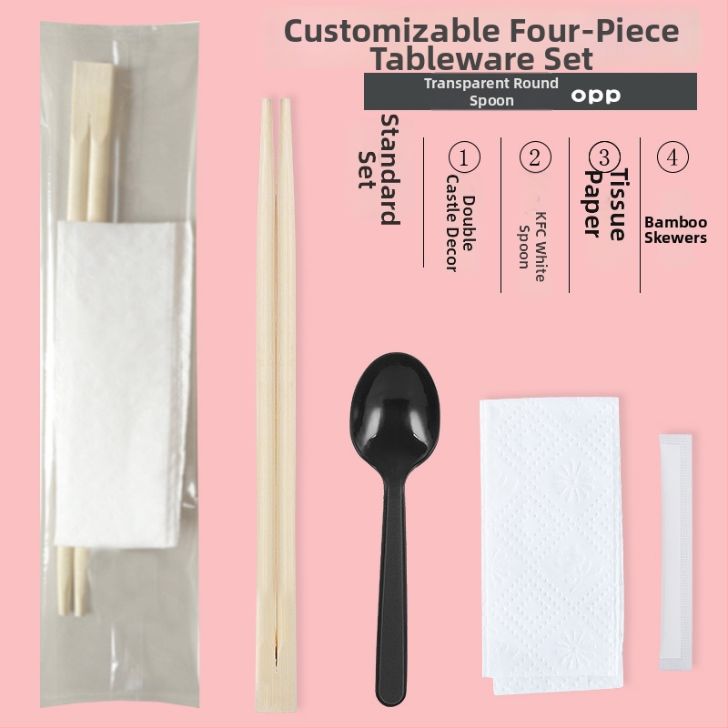 Jednorázové bambusové paličky – štyroch kusov set s logom, možnosť personalizácie, hrúbka 1.5/2.0/2.5/3.5 mm, balené 800 kusov na krabicu