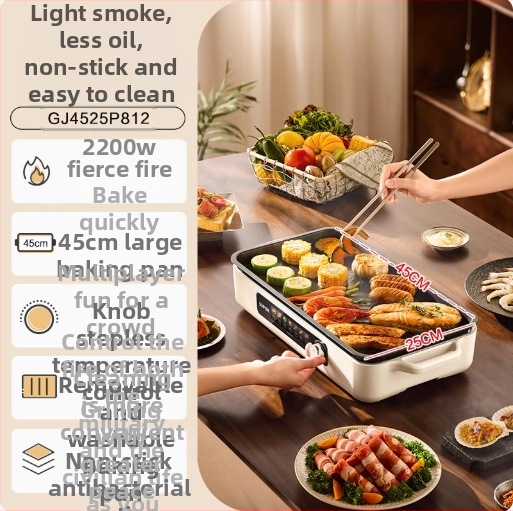 All-in-One Shabu-Shabu lonac, 1800W, tijelo od lijevanog aluminija, dubina unutarnjeg spremnika 9 cm, za 3-4 osobe, regulacija temperature