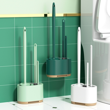 Zidni 3-u-1 set četkica za WC s odvодnom četkom i bazom | Plastika | 365 g
