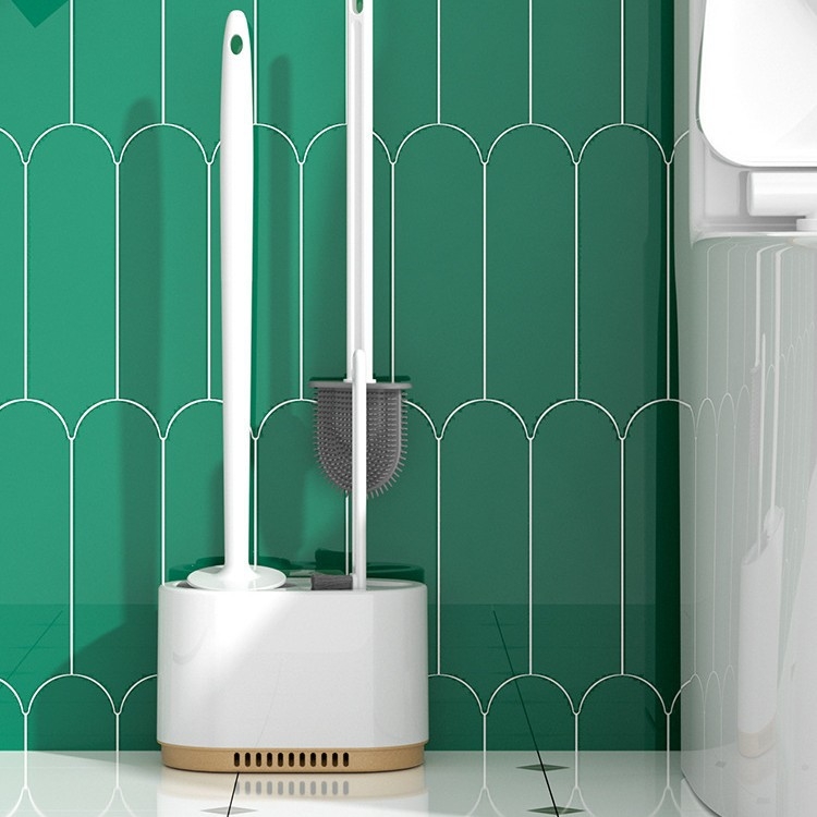 Zidni 3-u-1 set četkica za WC s odvодnom četkom i bazom | Plastika | 365 g