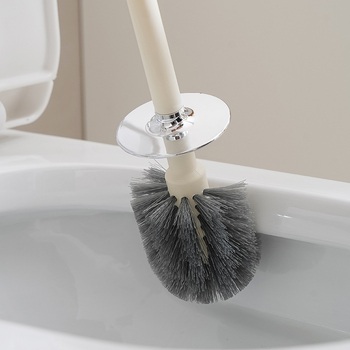 Četka za čišćenje WC-a s bazom, dugačak držač, zidni nosač, mekane četine, plastična konstrukcija (težina 350 g)